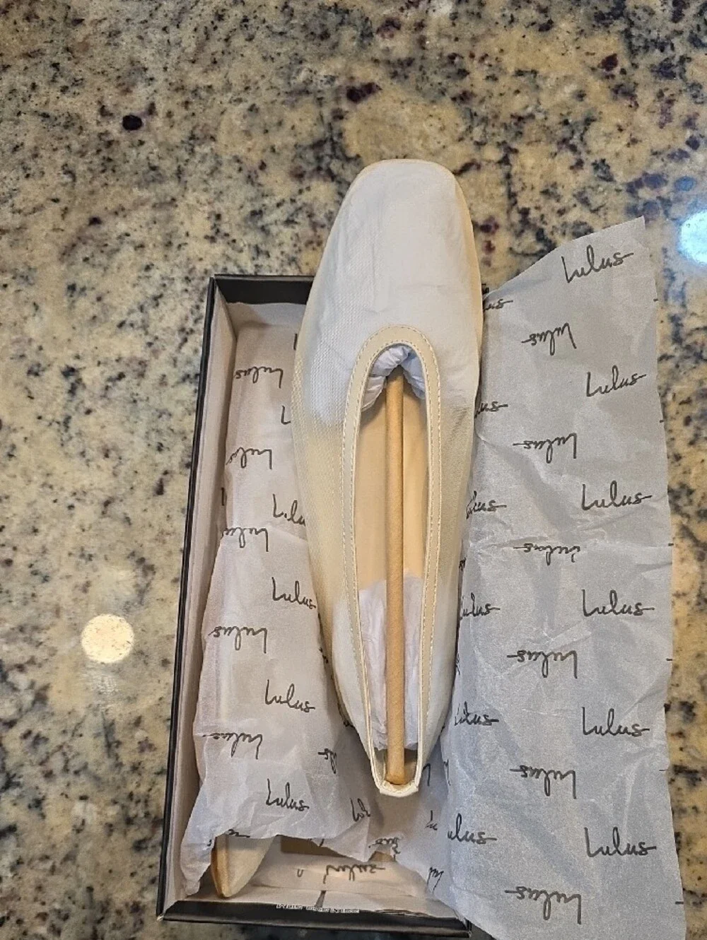 Lulu's Cream Square-Toe Ballet Flats